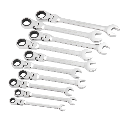 Набор ключей комбинированных с трещоткой и карданом Winso Pro на холдере 7-19мм 10шт