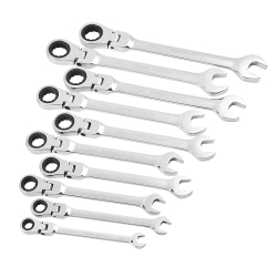 Набір ключів комбінованих з тріскачкою і карданом Winso Pro на холдері 7-19мм 10шт