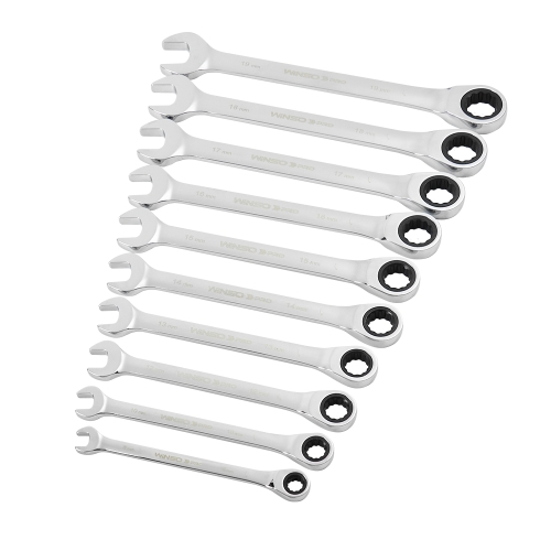 Набір ключів комбінованих з тріскачкою Winso Pro на холдері 8-19мм 10шт