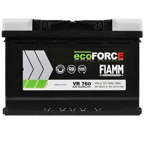 Аккумулятор автомобильный Fiamm 70Аh 760А Ecoforce AGM R+ VR760 L3