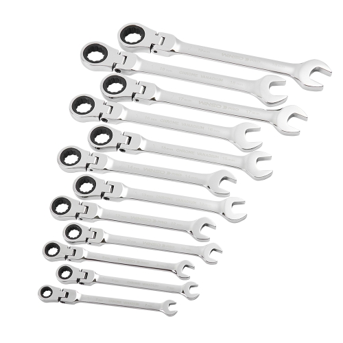 Набір ключів комбінованих з тріскачкою і карданом Winso Pro на холдері 7-19мм 12шт