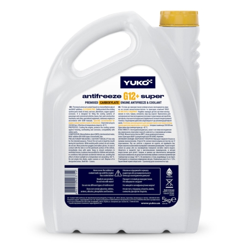 Антифриз Yuko -40°C G12+ Жовтий 5кг