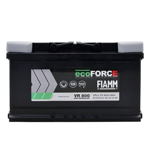 Акумулятор автомобільний Fiamm 80Аh 800А Ecoforce AGM R+ VR800 L4