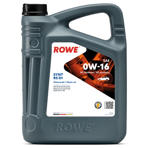 Моторна Олива Rowe 0W-16 Hightec Synt RS D1 5л