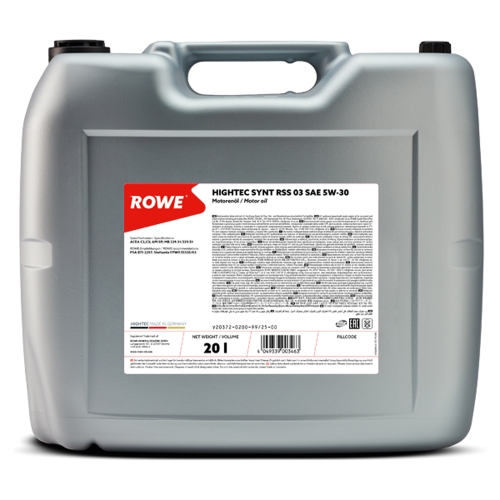 Моторна Олива Rowe 5W-30 Hightec Synt RSS 03 20л
