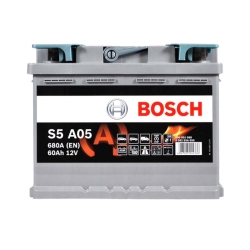Акумулятор автомобільний Bosch 60Ah 680A AGM S5A 050 L2 R+