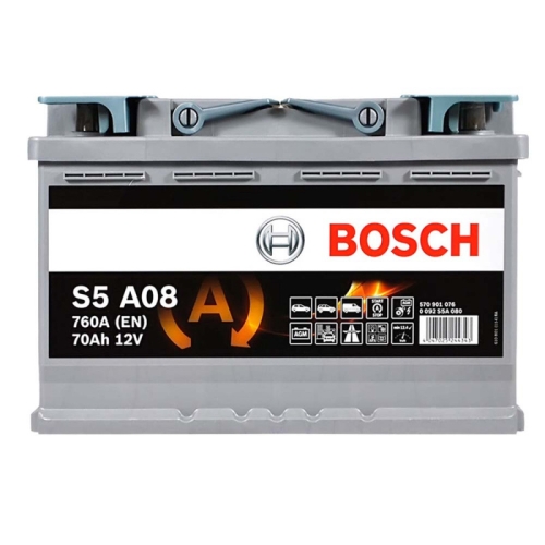 Акумулятор автомобільний Bosch 70Ah 760A AGM S5A 080 L3 R+