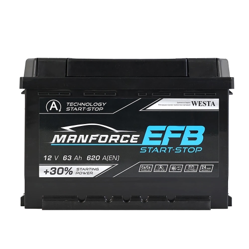 Акумулятор автомобільний Manforce 63Ah 620A EFB L+ LB2