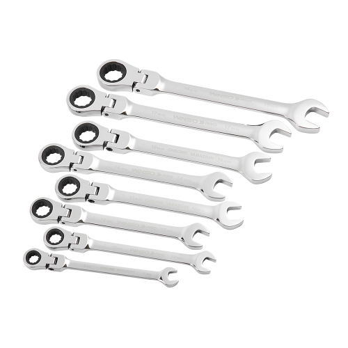 Набір ключів комбінованих з тріскачкою і карданом Winso Pro на холдері 8-19мм 8шт