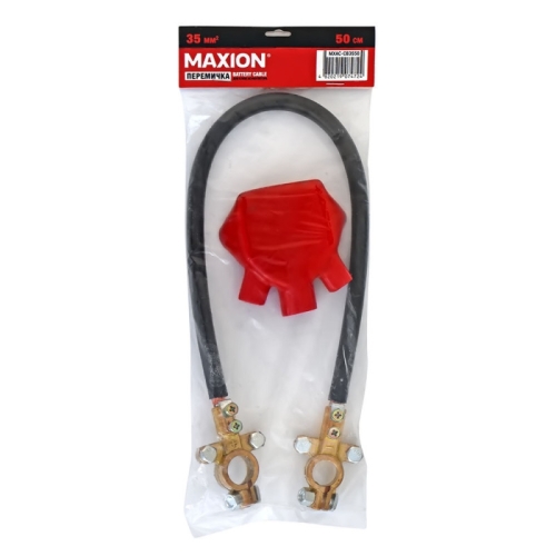 Перемычка аккумуляторная Клемма-Клемма Maxion L=50cm S=35mm2 латунь/латунь MXAC-CB3550