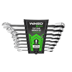 Набір ключів комбінованих з тріскачкою Winso Pro на холдері 8-19мм 8шт