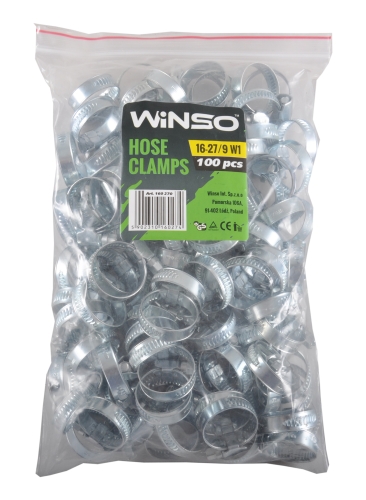 Хомут металевий червячний Winso 16-27/9мм