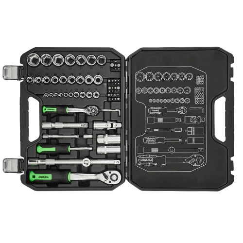 Профессиональный набор инструментов в кейсе Winso Pro 1/2" 1/4" 72 T Cr-V 73 ед.