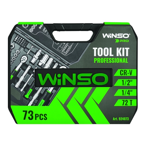 Профессиональный набор инструментов в кейсе Winso Pro 1/2" 1/4" 72 T Cr-V 73 ед.