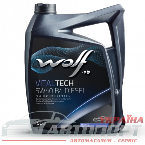 Моторна Олива Wolf 5W-40 Vitaltech B4 Diesel 5л
