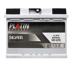 Акумулятор автомобільний Platin 60Ah 600A Silver MF L+ L2