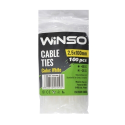 Хомут пластиковий Winso 2.5х100мм білий 100шт/упак