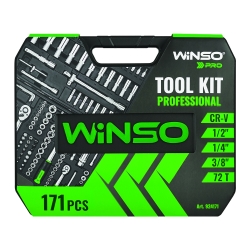 Професійний набір інструментів Winso Pro 1/2&quot; 1/4&quot; 3/8&quot; 72 T Cr-V 171 од.