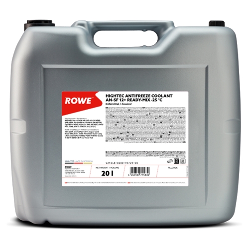 Антифриз Rowe -25°C G12+ Hightec Antifreeze Coolant AN-SF 12+ RM 5л