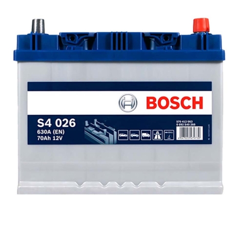 Акумулятор автомобільний Bosch 70Ah 630A S40 260 D26 Asia R+ н.к.