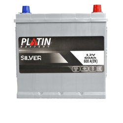 Акумулятор автомобільний Platin 60Ah 600A Silver Asia SMF R+ D23 н.к.