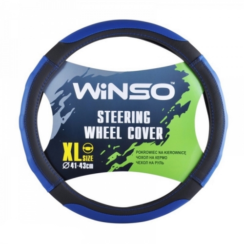 Чохол на кермо Екошкіра Winso XL 41-43см чорно синій 140740
