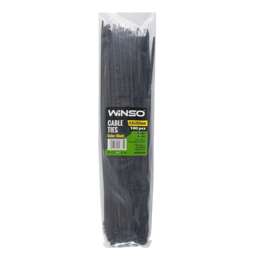Хомут пластиковий Winso 4.8х350мм чорний 100шт/упак