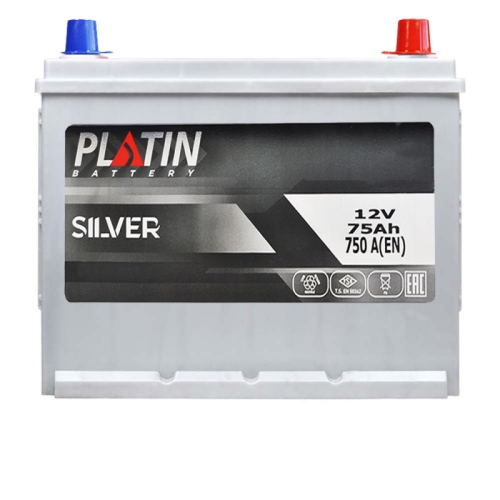 Аккумулятор автомобильный Platin 75Ah 750A Silver Asia SMF R+ N50 н.к.