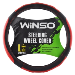 Чохол на кермо Екошкіра Winso XL 41-43см чорно червоний 140540