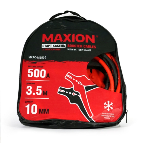 Кабелі пускові прикурювача Maxion 500А 3.5м в сумці діам.10мм