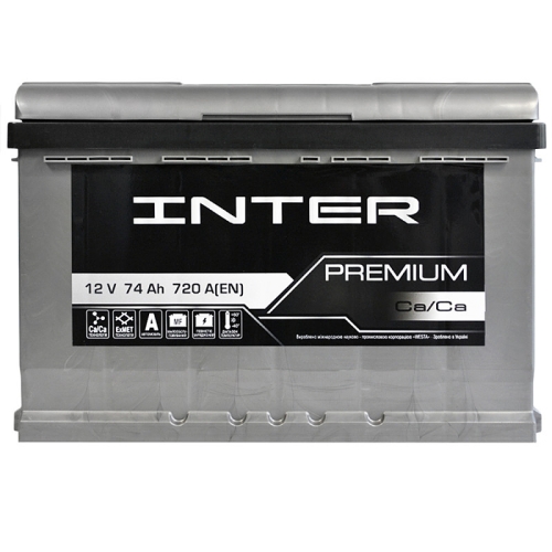 Аккумулятор автомобильный Inter 74Ah 720A Premium R+ L3