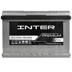 Аккумулятор автомобильный Inter 74Ah 720A Premium R+ L3