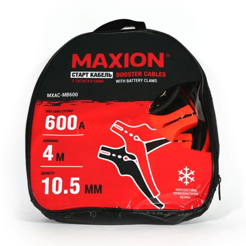 Кабелі пускові прикурювача Maxion 600А 4м в сумці діам.10.5мм