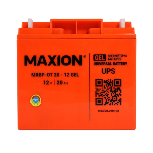 Акумулятор Гелевий Maxion GEL 12V 20Ah MXBP-OT 20-12 -|+
