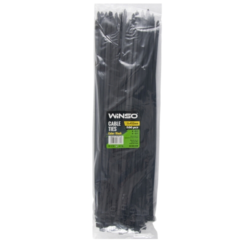 Хомут пластиковий Winso 7.6х450мм чорний 100шт/упак