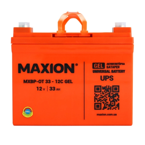 Акумулятор Гелевий Maxion GEL 12V 33Ah MXBP-OT 33-12С +|-