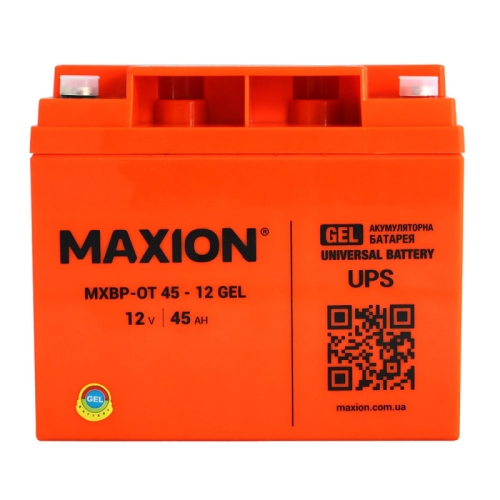 Акумулятор Гелевий Maxion GEL 12V 45Ah MXBP-OT 45-12 -|+