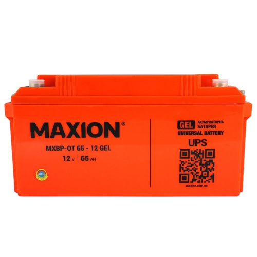 Акумулятор Гелевий Maxion GEL 12V 65Ah MXBP-OT 65-12 -|+
