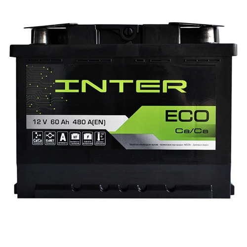 Акумулятор автомобільний Inter 60Ah 480A Eco L+ L2