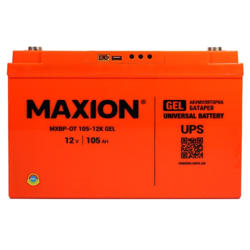 Акумулятор Гелевий Maxion GEL 12V 105Ah MXBP-OT 105-12K +|-