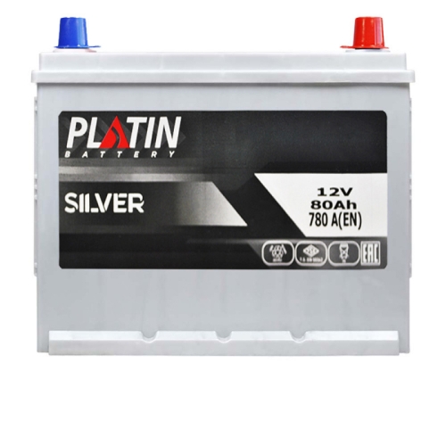 Акумулятор автомобільний Platin 80Ah 780A Silver Asia SMF R+ N50 н.к.