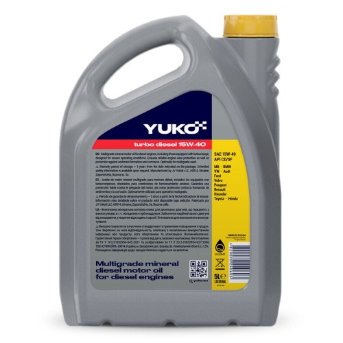 Моторна Олива Yuko 15W-40 Turbo Diesel 5л