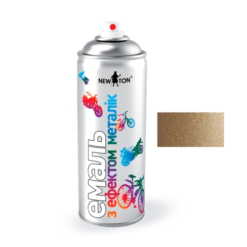 Краска Эмаль Универсальная Металлик New Ton Золотистая Аэрозоль 400мл