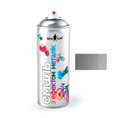 Краска Эмаль Универсальная Металлик New Ton Серебристая Аэрозоль 400мл