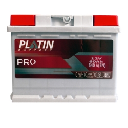 Акумулятор автомобільний Platin 60Ah 540A Pro MF R+ L2