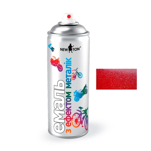 Краска Эмаль Универсальная Металлик New Ton Красная Аэрозоль 400мл