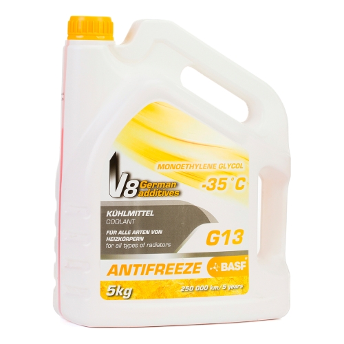 Антифриз V8 -35°C G13 МЕГ жовтий 5кг