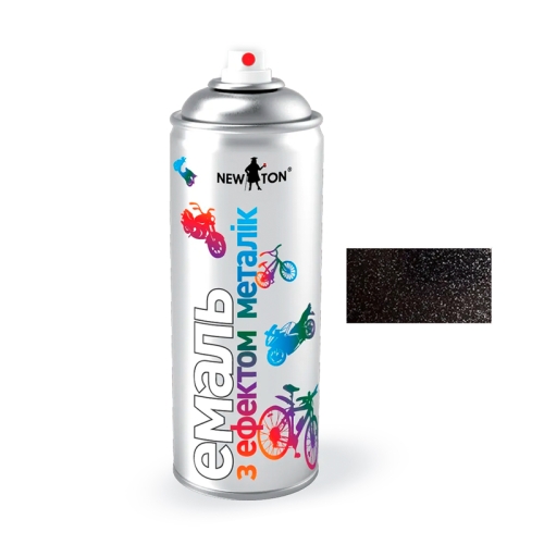 Фарба Емаль Універсальна Металік New Ton Чорна 400мл