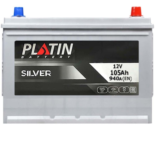 Аккумулятор автомобильный Platin 105Ah 940A Silver Asia SMF R+ N70 н.к.