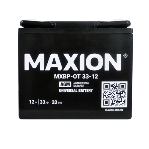 Акумулятор Стаціонарний Maxion AGM 12V 33Ah MXBP-OT 33-12 +|-